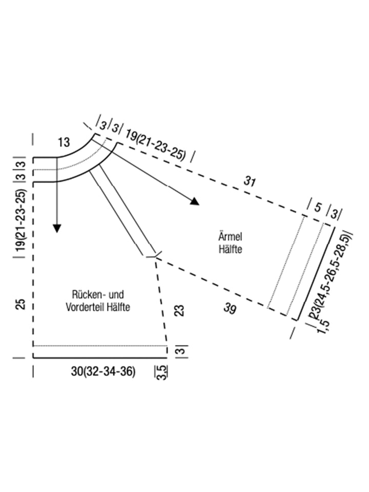Strickpaket Mohair Di Gio Cosmo Top-down Pullover im Patentmuster