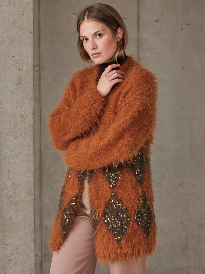 Strickpaket Ecopuno Basta Cosmo Jacke mit Karos