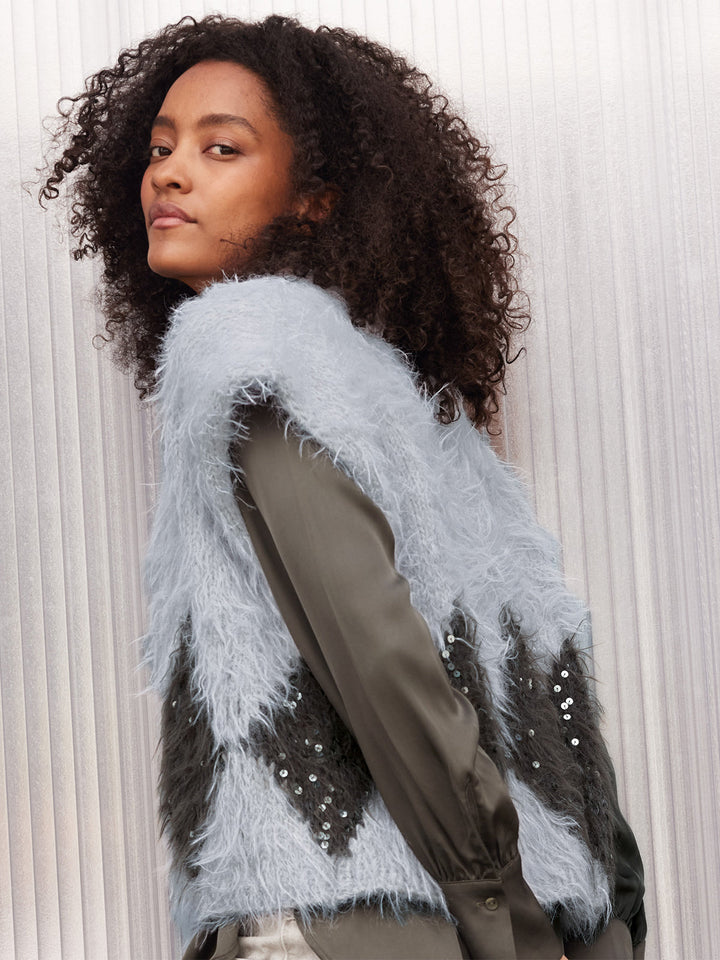 Strickpaket Ecopuno Basta Cosmo Weste mit Karos