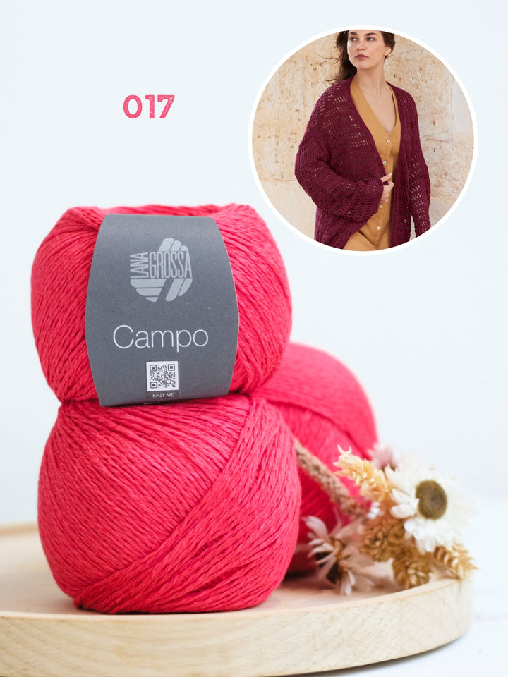 Strickpaket Campo Top-Down-Ajourjacke