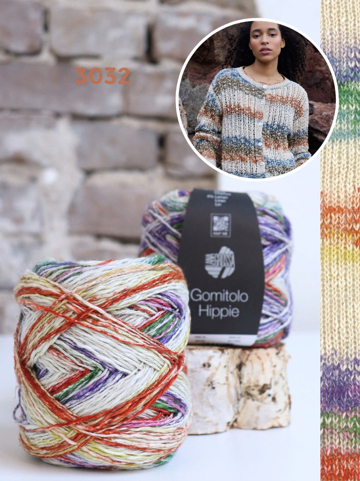 Strickpaket Gomitolo Hippie Jacke im Ajourmuster