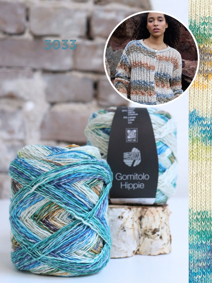 Strickpaket Gomitolo Hippie Jacke im Ajourmuster