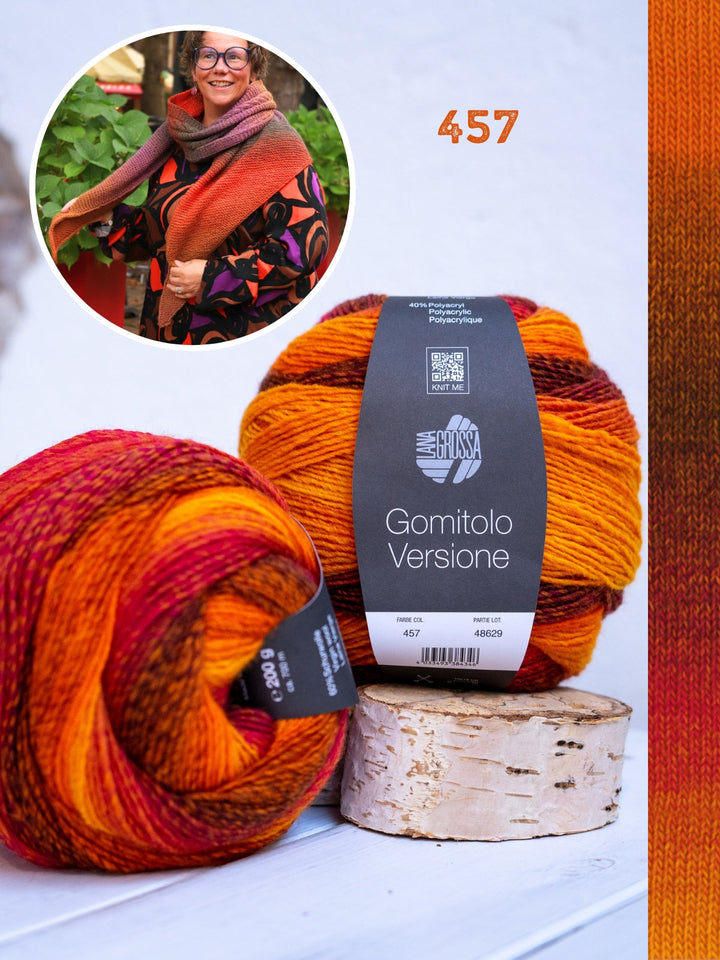 Strickpaket Lizas Tuch Orange Night - Versione