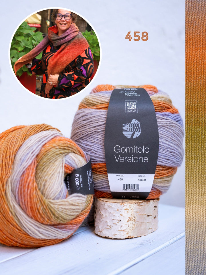 Strickpaket Lizas Tuch Orange Night - Versione