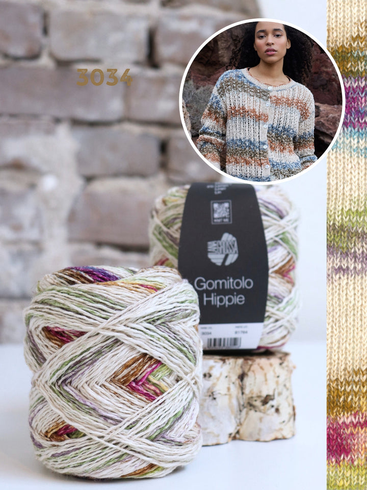 Strickpaket Gomitolo Hippie Jacke im Ajourmuster