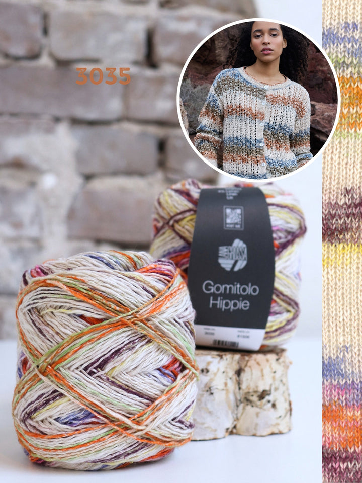 Strickpaket Gomitolo Hippie Jacke im Ajourmuster