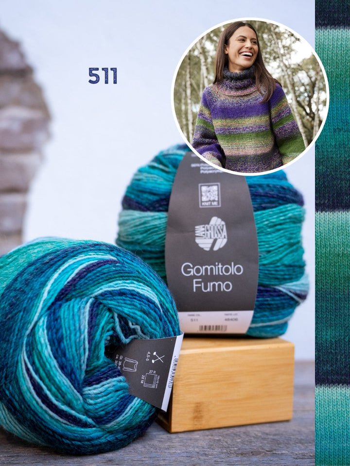 Strickpaket Gomitolo Rollkragenpullover - top-down