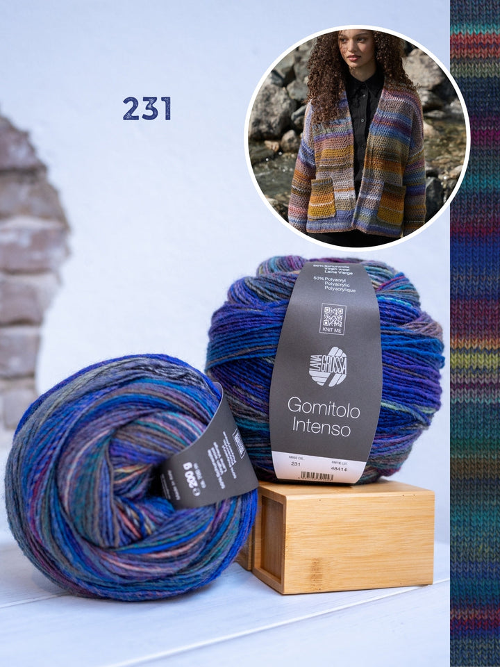 Strickpaket Gomitolo Intenso Jacke im Strukturmuster