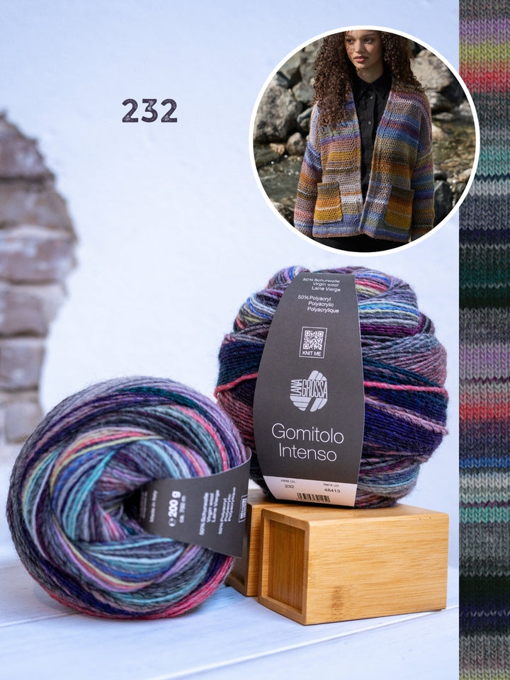 Strickpaket Gomitolo Intenso Jacke im Strukturmuster