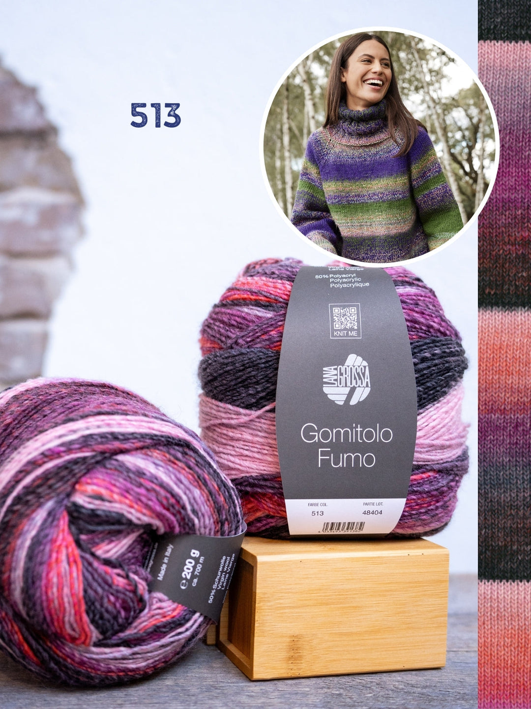 Strickpaket Gomitolo Rollkragenpullover - top-down