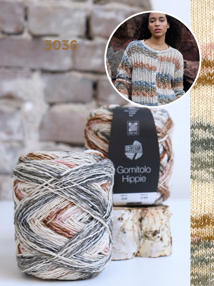 Strickpaket Gomitolo Hippie Jacke im Ajourmuster