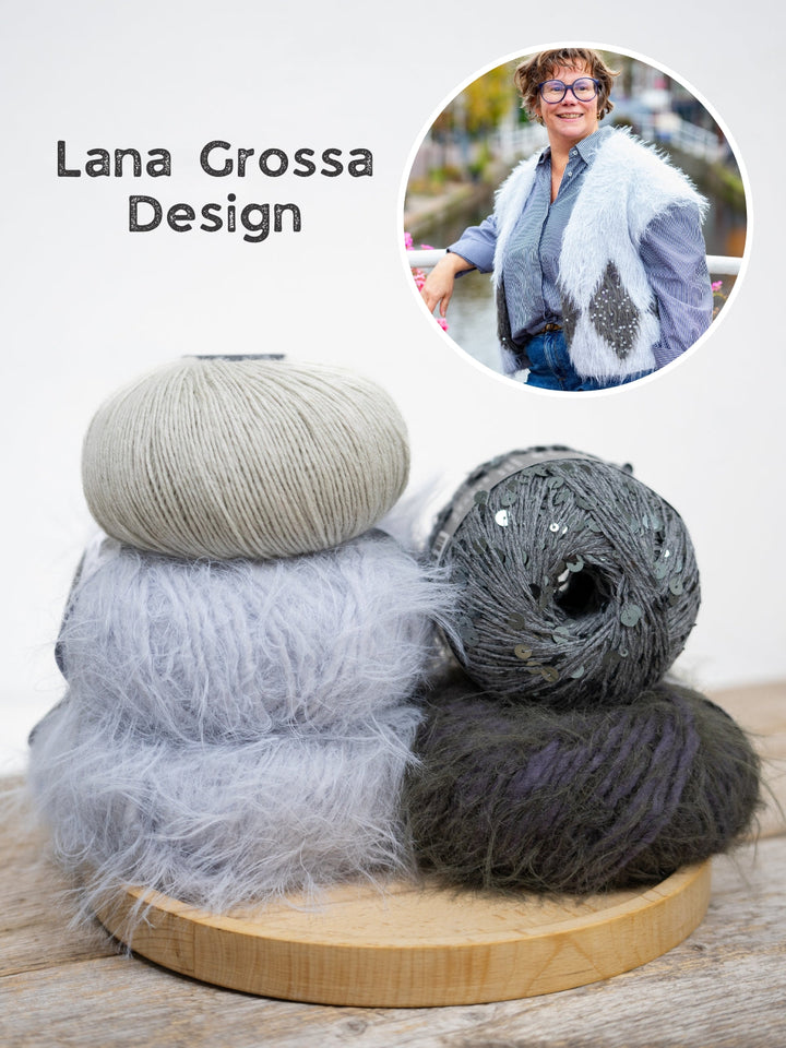 Strickpaket Ecopuno Basta Cosmo Weste mit Karos