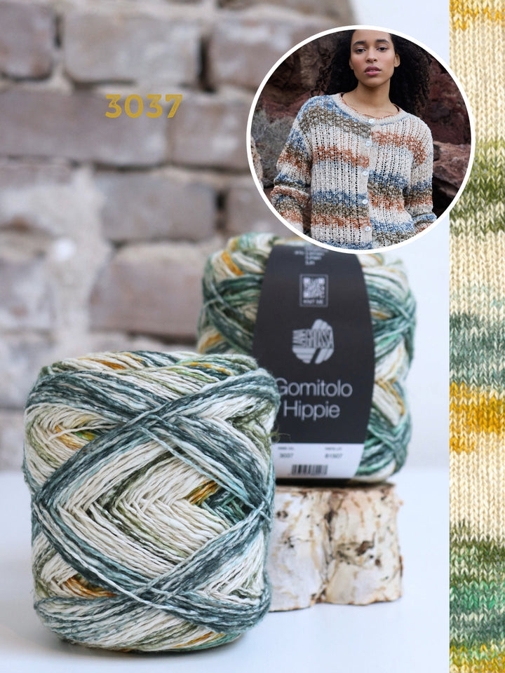 Strickpaket Gomitolo Hippie Jacke im Ajourmuster