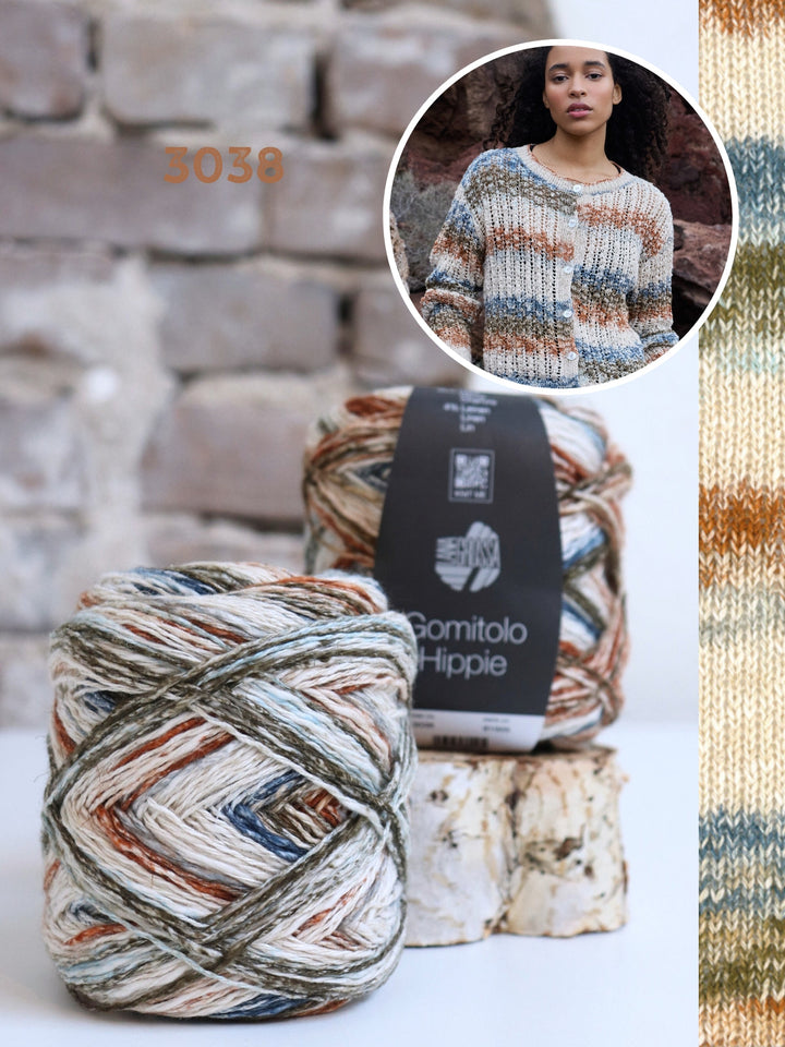 Strickpaket Gomitolo Hippie Jacke im Ajourmuster