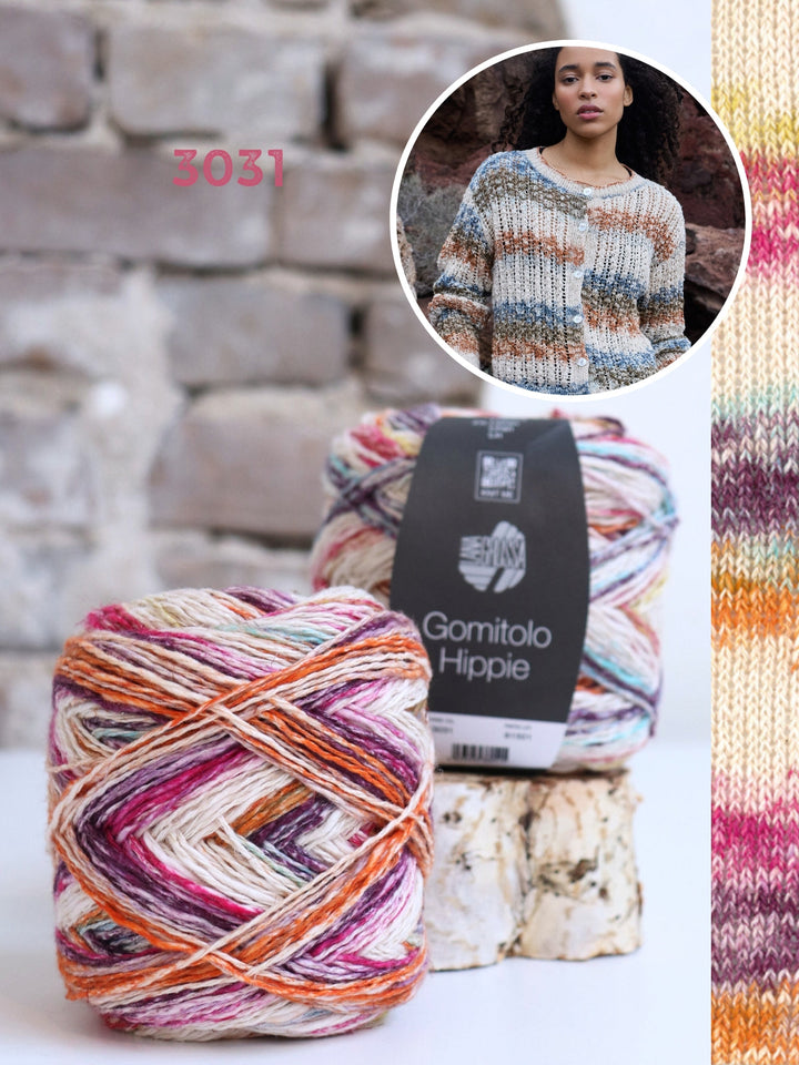 Strickpaket Gomitolo Hippie Jacke im Ajourmuster