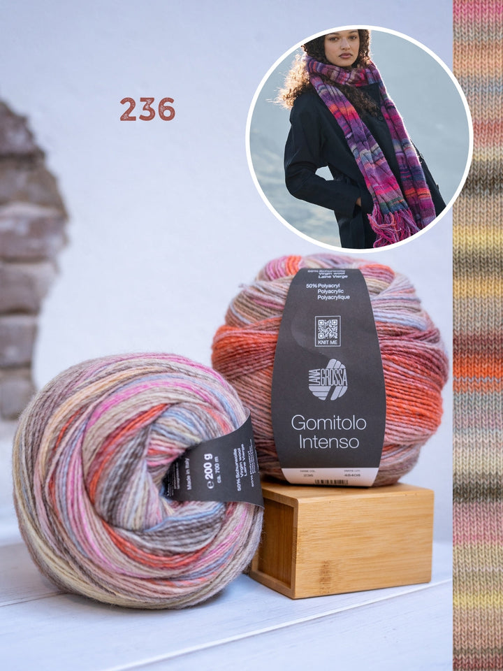 Strickpaket Gomitolo Intenso Zopfschal