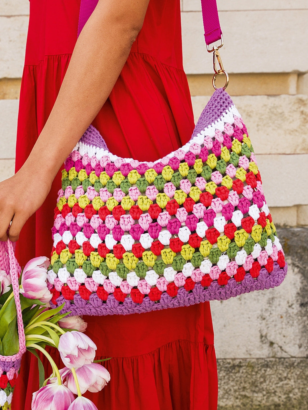 Häkelpaket Natural Cotton Granny-Schultertasche