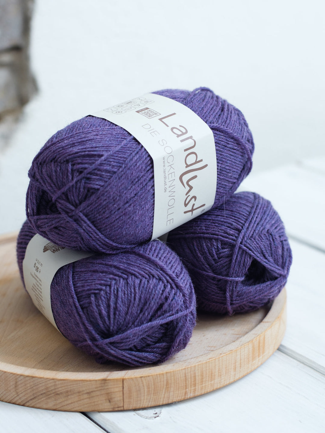 Landlust die Sockenwolle 50G Mélange 1601 Dunkelviolett