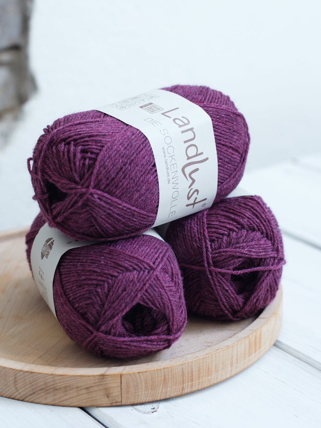 Landlust die Sockenwolle 50G Mélange 1602 Weinrot