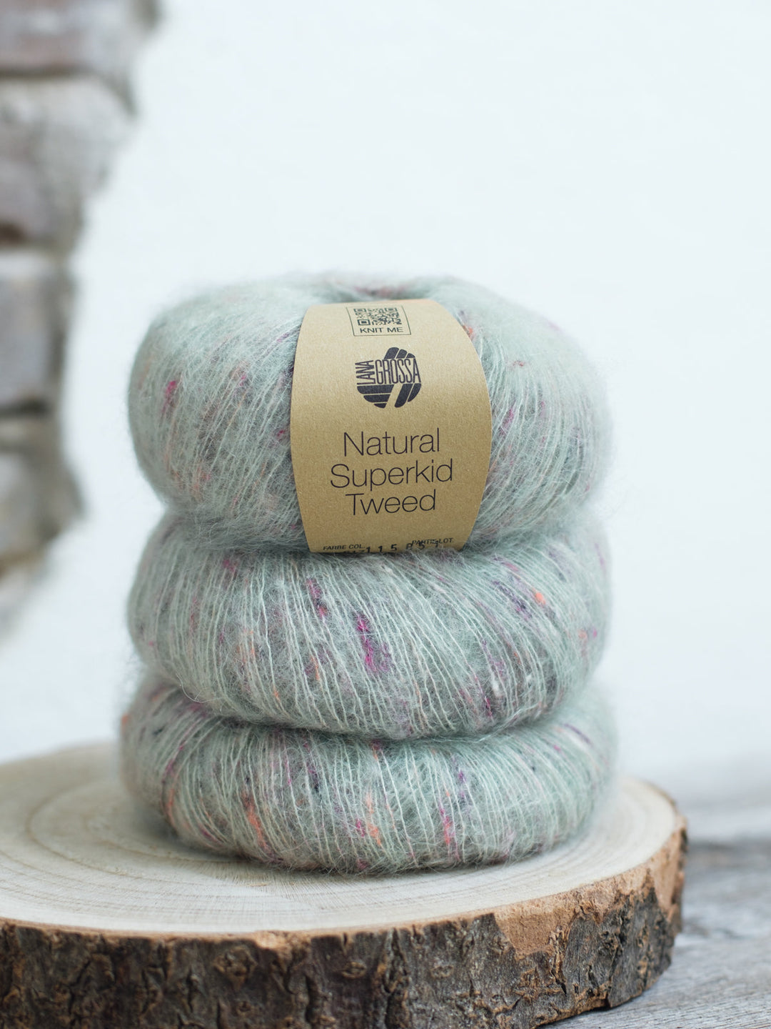 Natural Superkid Tweed 617 Graugrün