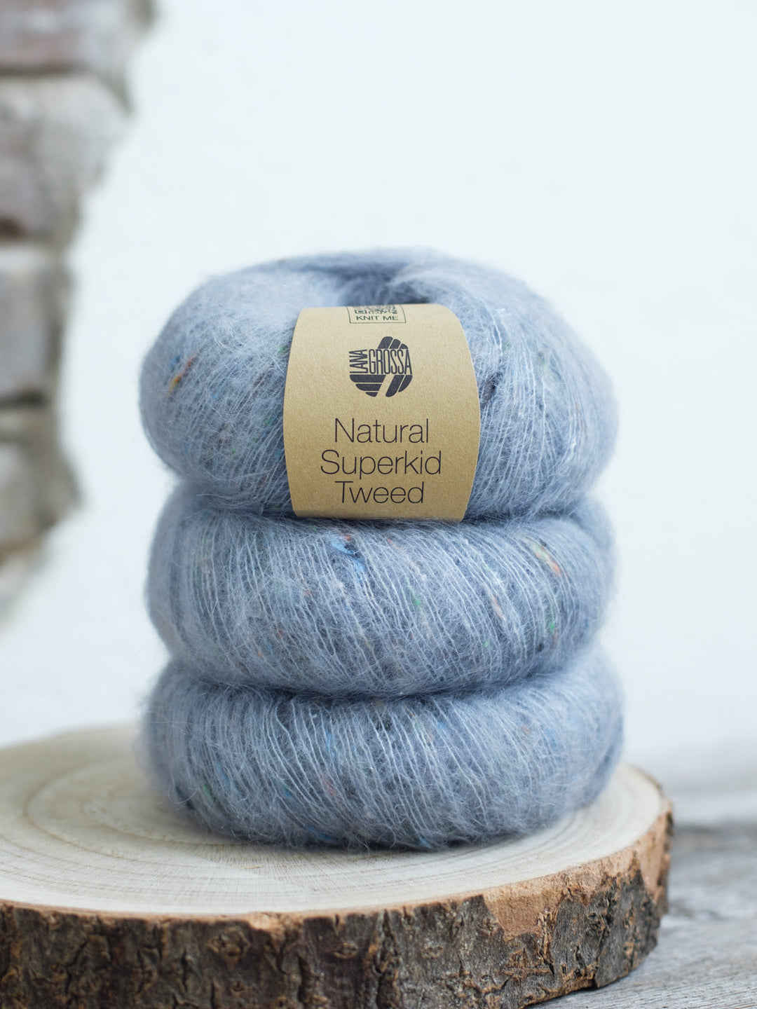 Natural Superkid Tweed 618 Hellblau