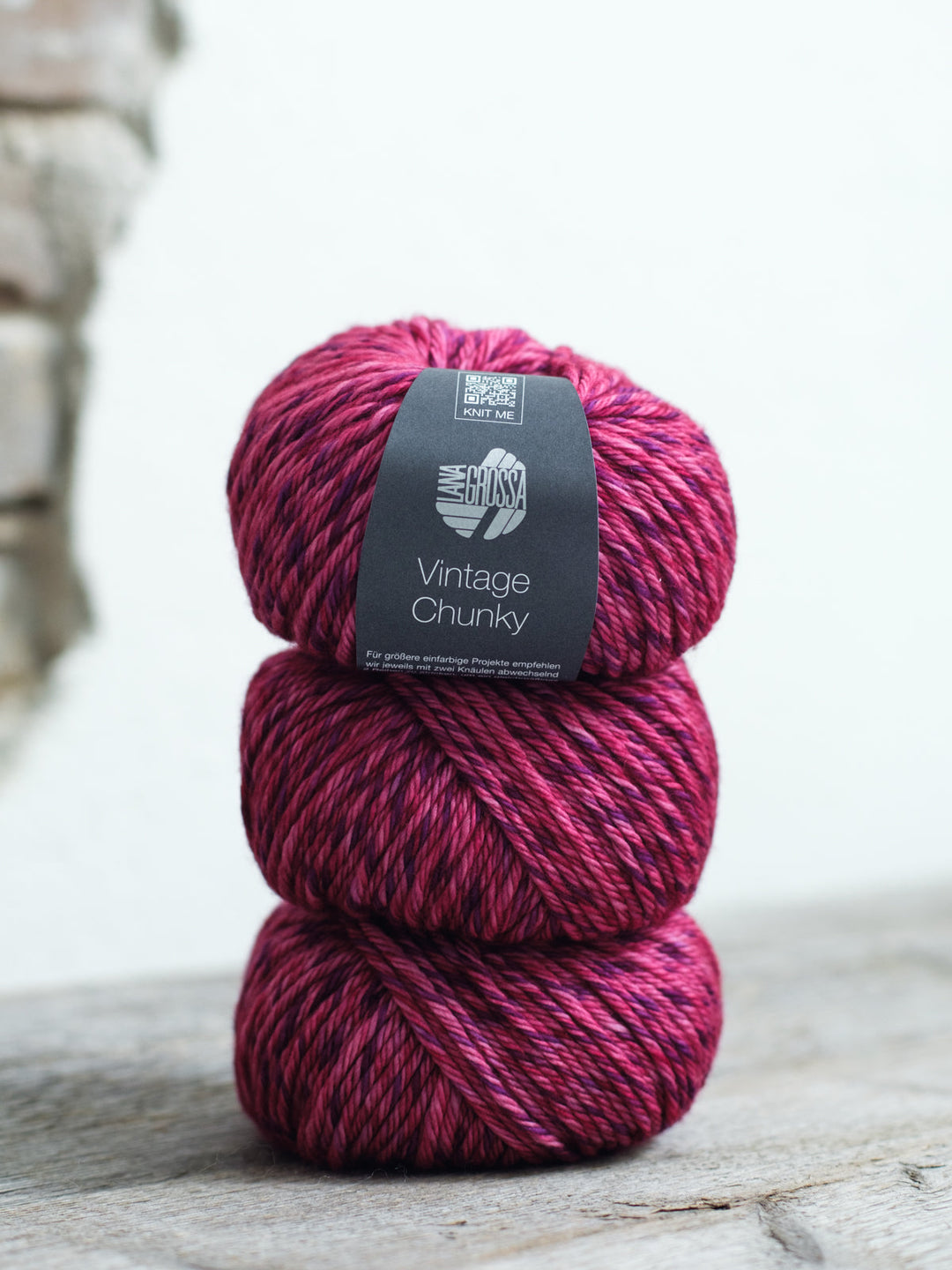 Vintage Chunky 009 Weinrot/Blauviolett