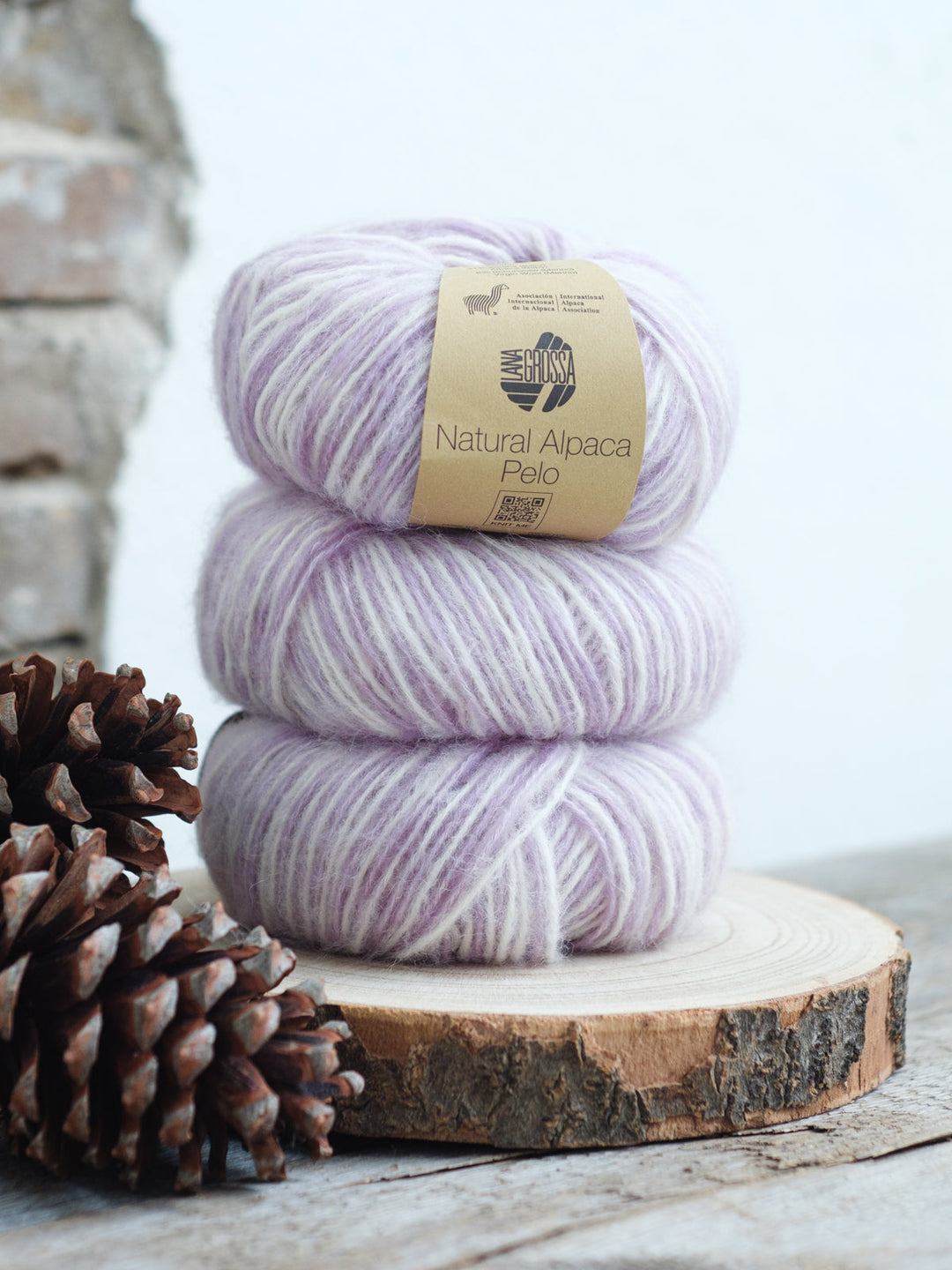Natural Alpaca Pelo Color 202 Rohweiß / Flieder