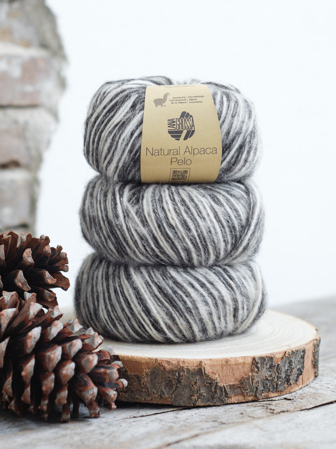 Natural Alpaca Pelo Color 209 Rohweiß / Anthrazit