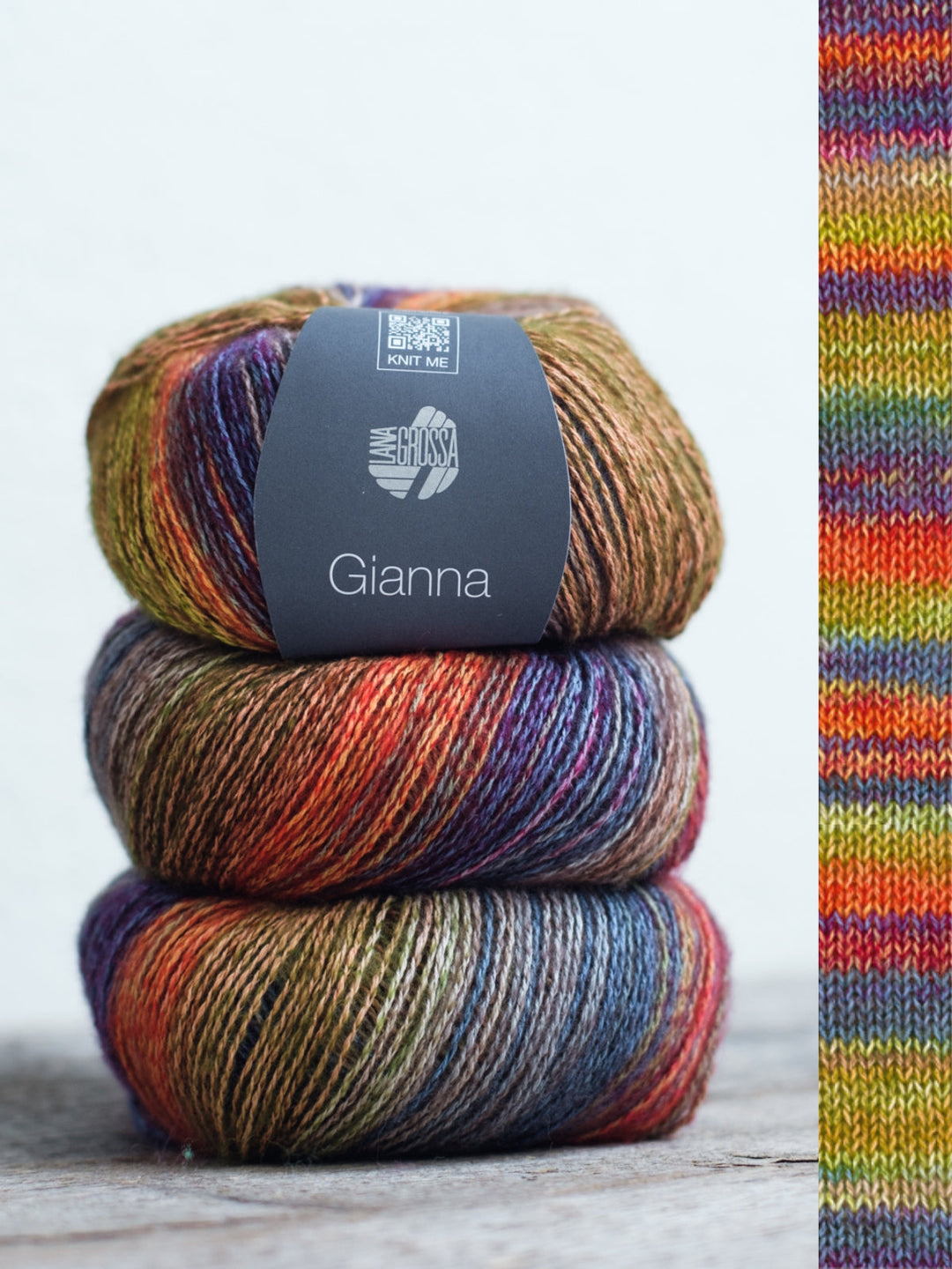 Gianna 002 Graublau/Orange/Gelb/Grün/Rot/Violett/Petrol