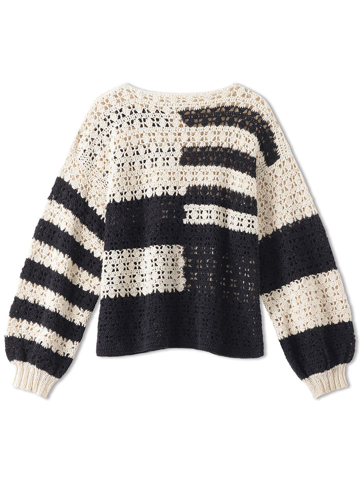 Häkelpaket Setapura Pullover im Lochmuster