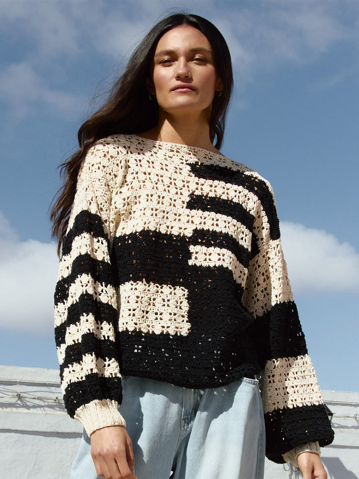 Häkelpaket Setapura Pullover im Lochmuster