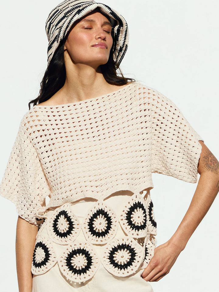 Häkelpaket Campo Shirt mit runden Granny-Squares