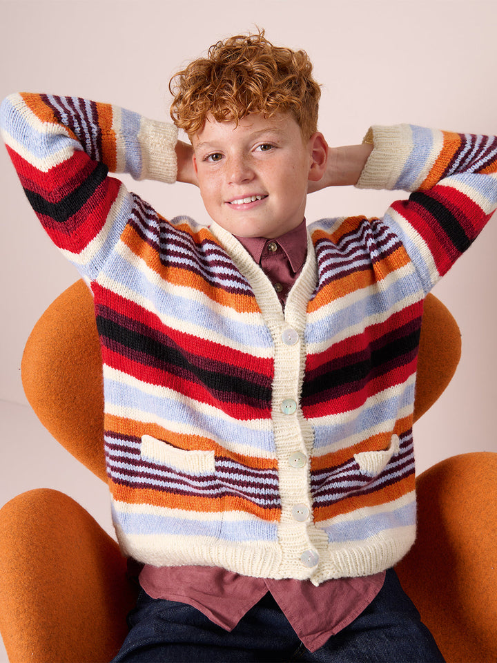 Strickpaket Cool Merino Gestreifte Jacke - kids