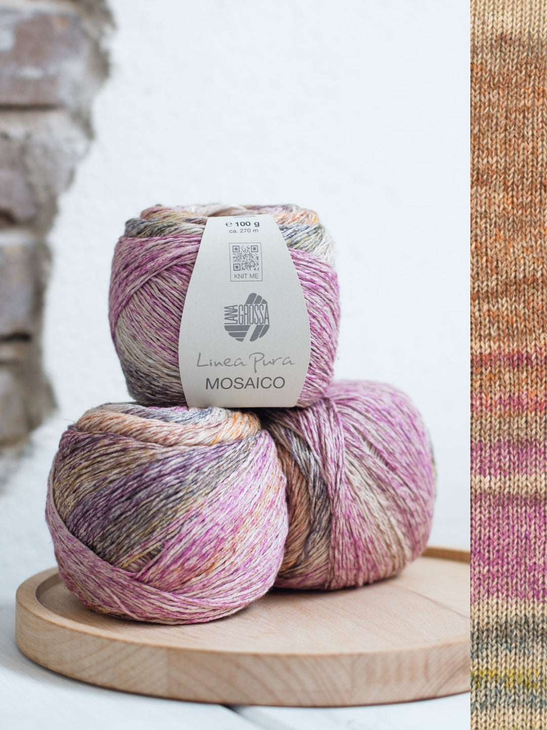 Mosaico 012 Fuchsia/Natur/Taupe/Camel/Beere/Graubraun/ Grau/Senf/Lachs
