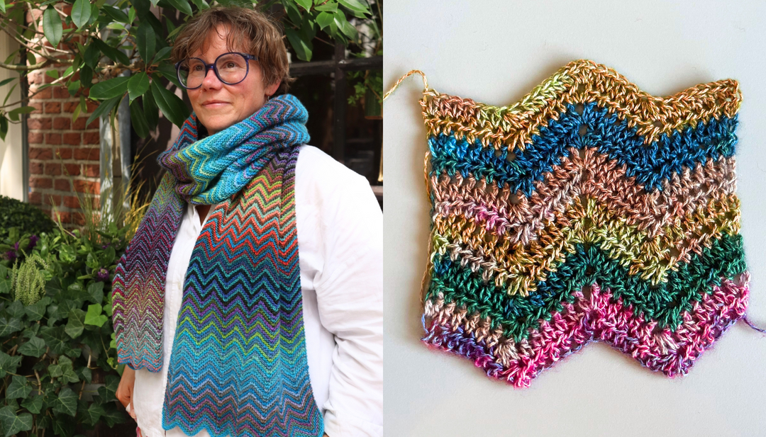Kostenlose Häkelanleitung | Full Color Zickzack-Schal