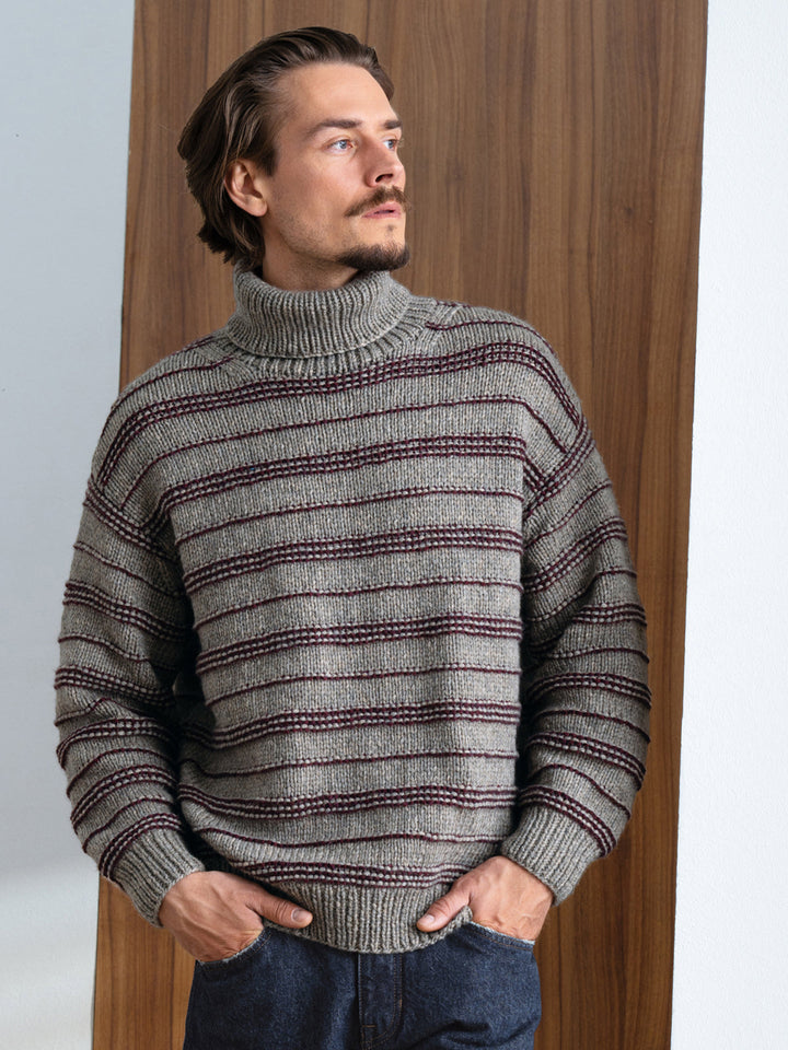 Strickpaket Alta Moda Cashmere 16 Streifenpullover für Herren