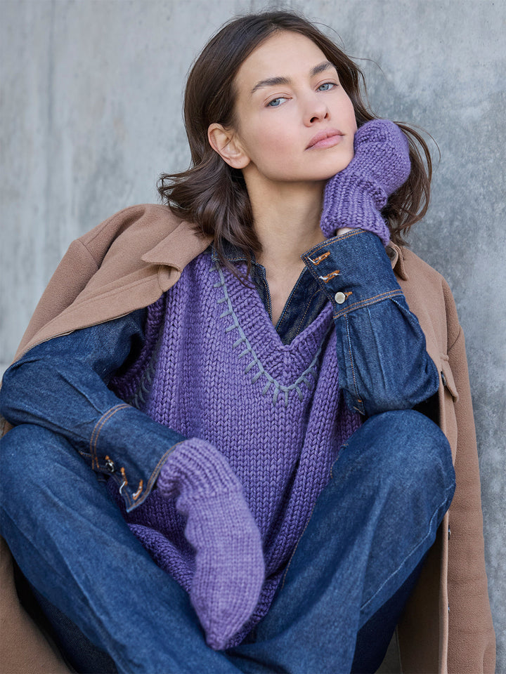 Strickpaket Winter Softness Top-down Pullunder mit V-Ausschnitt