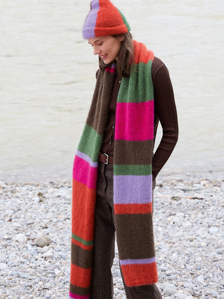 Strickpaket Mohair Di Gio Glamour Colorblock Schal