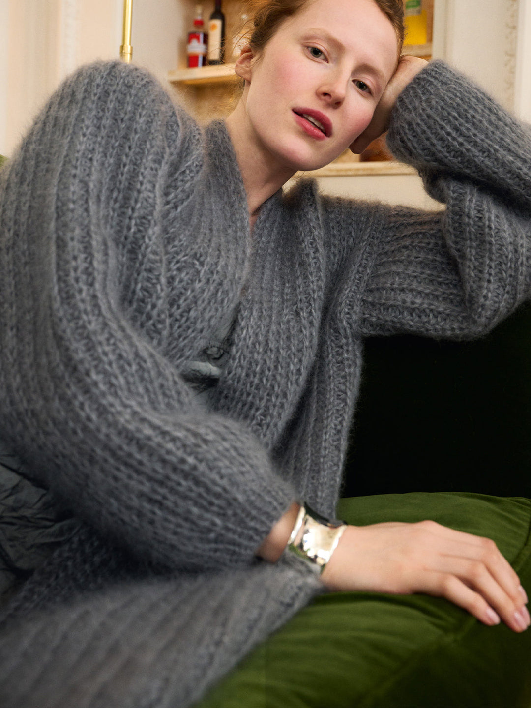 Strickpaket Superkid Seta Silkhair Mantel im Halbpatentmuster