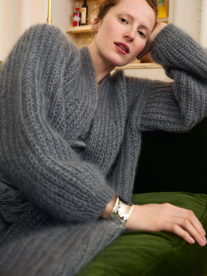 Strickpaket Superkid Seta Silkhair Mantel im Halbpatentmuster
