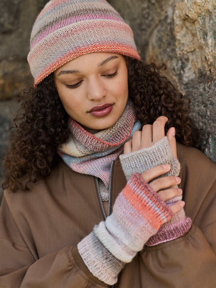 Strickpaket Gomitolo Intenso Set: Kragen, Handschuhe & Mütze
