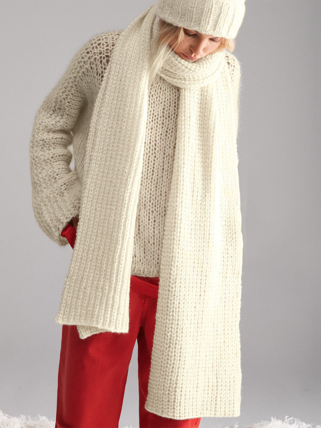 Strickpaket Brigitte No. 2 Schal im Halbpatent
