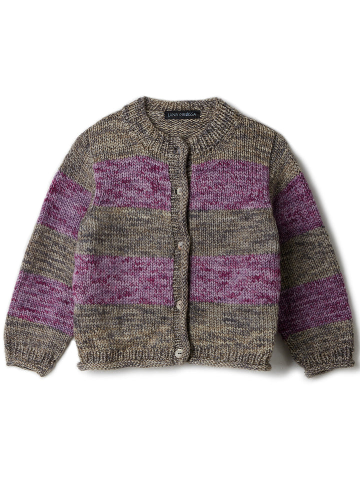 Strickpaket Vintage Chunky Top-down Streifenweste – Kids