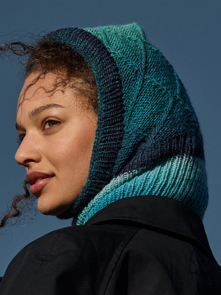 Strickpaket Gomitolo Fumo Balaclava mit Karomuster