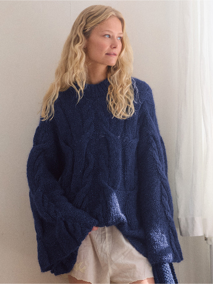 Strickpaket Mohair di Gio &amp; Glamour Pullover in A-Linie