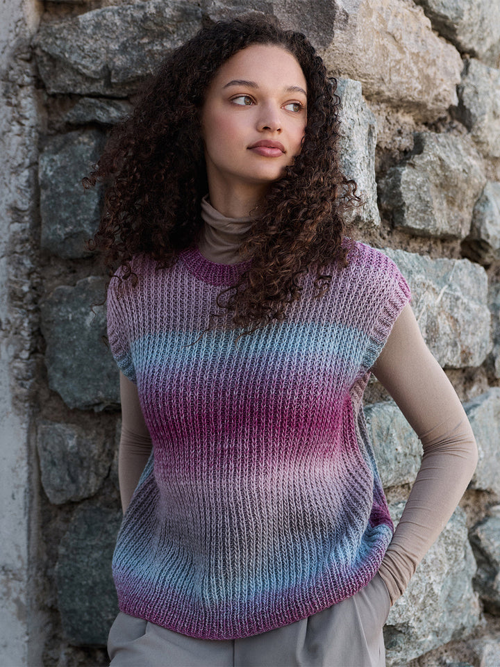 Strickpaket Gomitolo Versione Pullunder im Halbpatentmuster