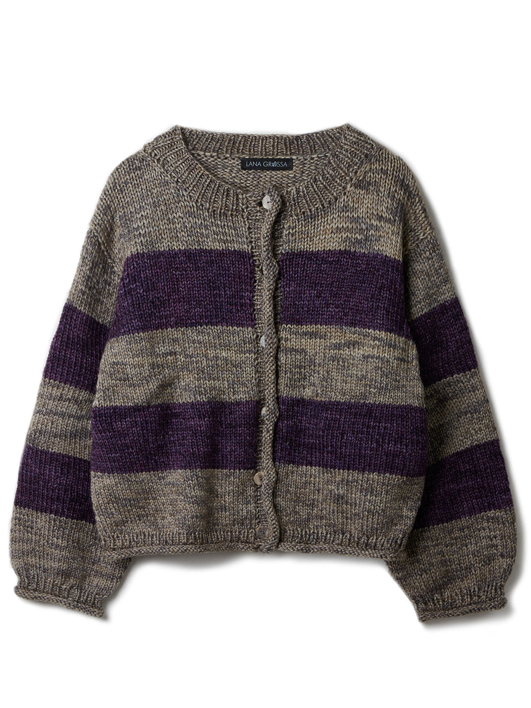 Strickpaket Vintage Chunky Top-Down Streifenjacke