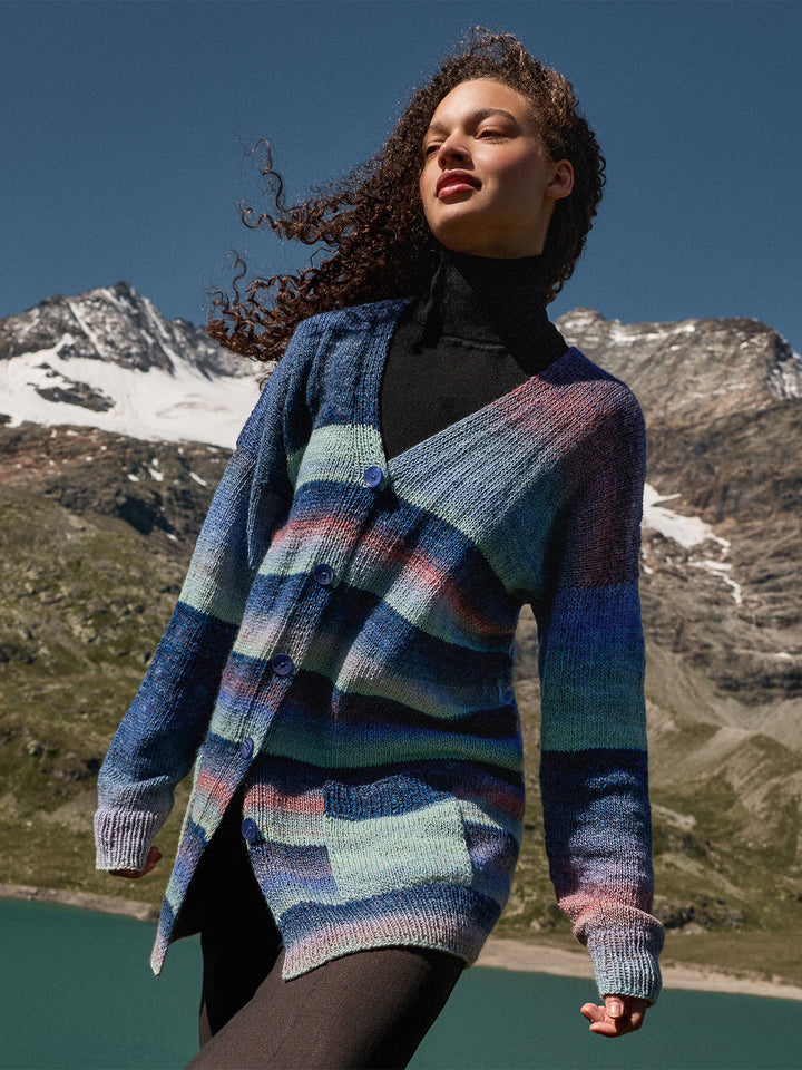 Strickpaket Gomitolo Fumo Top-down Jacke