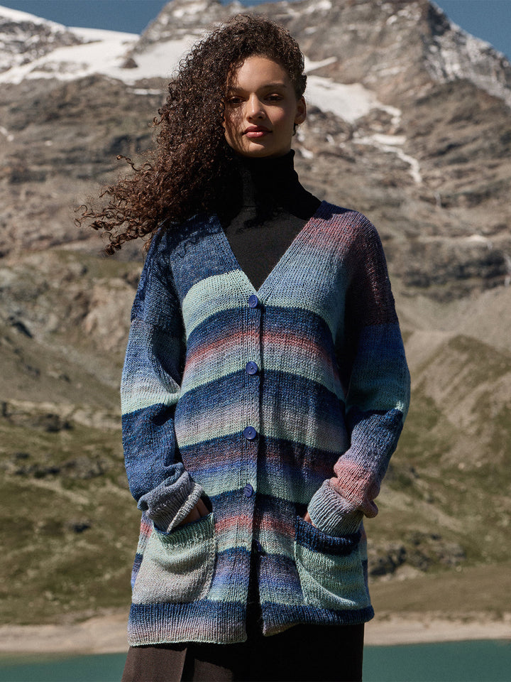 Strickpaket Gomitolo Fumo Top-down Jacke