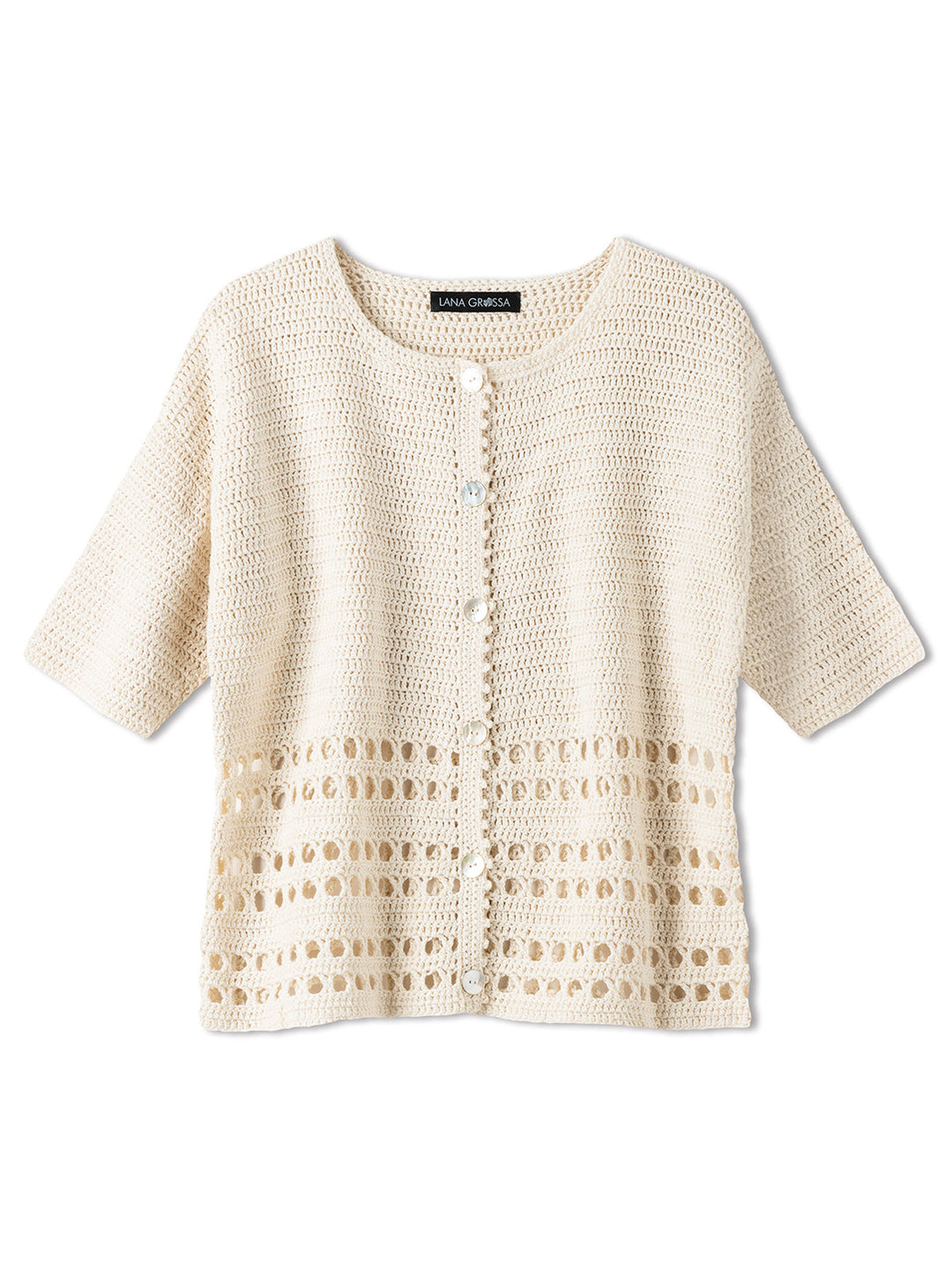 Häkelpaket Summer Cashmere Cardigan mit Ajourmuster